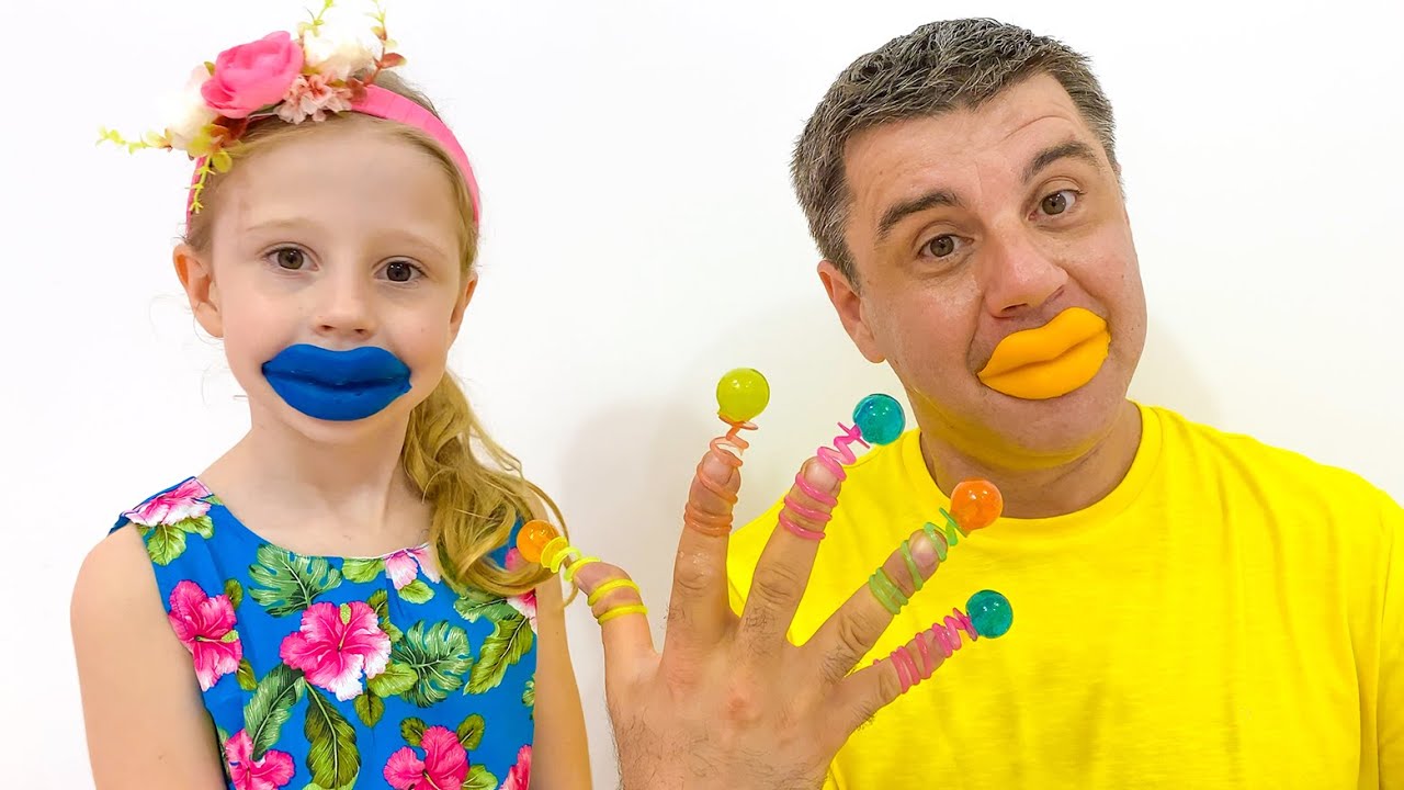 Nastya and dad - jokes with sweets img